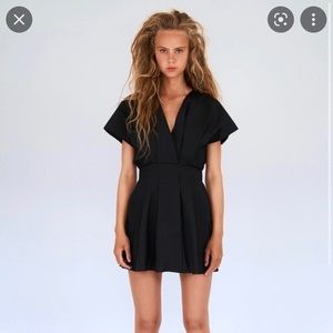 NEW Zara Black Poplin Mini Dress in M